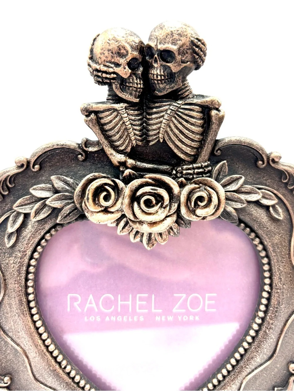 Rachel Zoe Skeleton Heart Picture Frame  4x4 Bronze & Copper Easel Back F441006